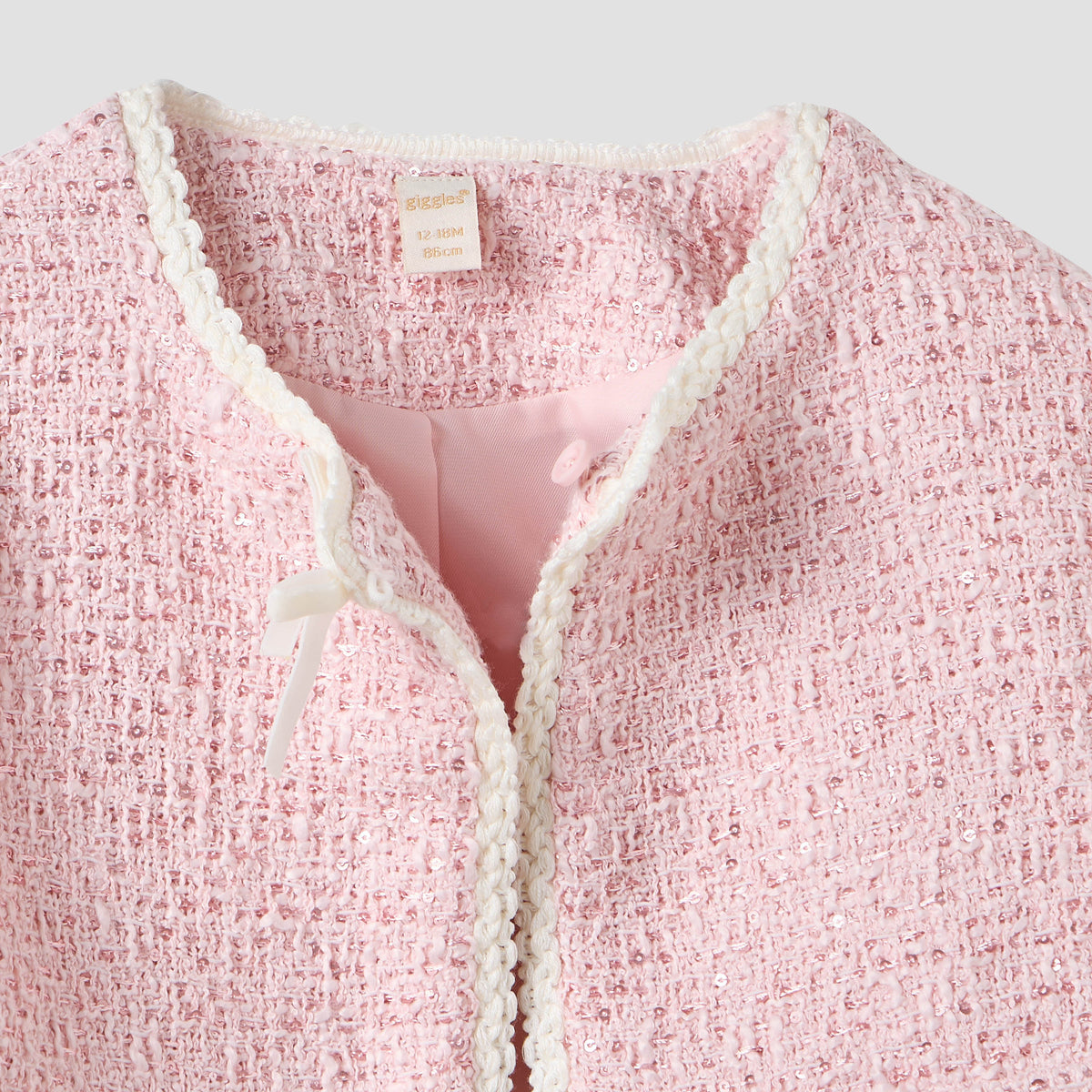 Giggles Textured Cardigan and Tights Set