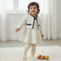 Giggles Textured Dress with Jacket and Stockings - White / 12-18 mths