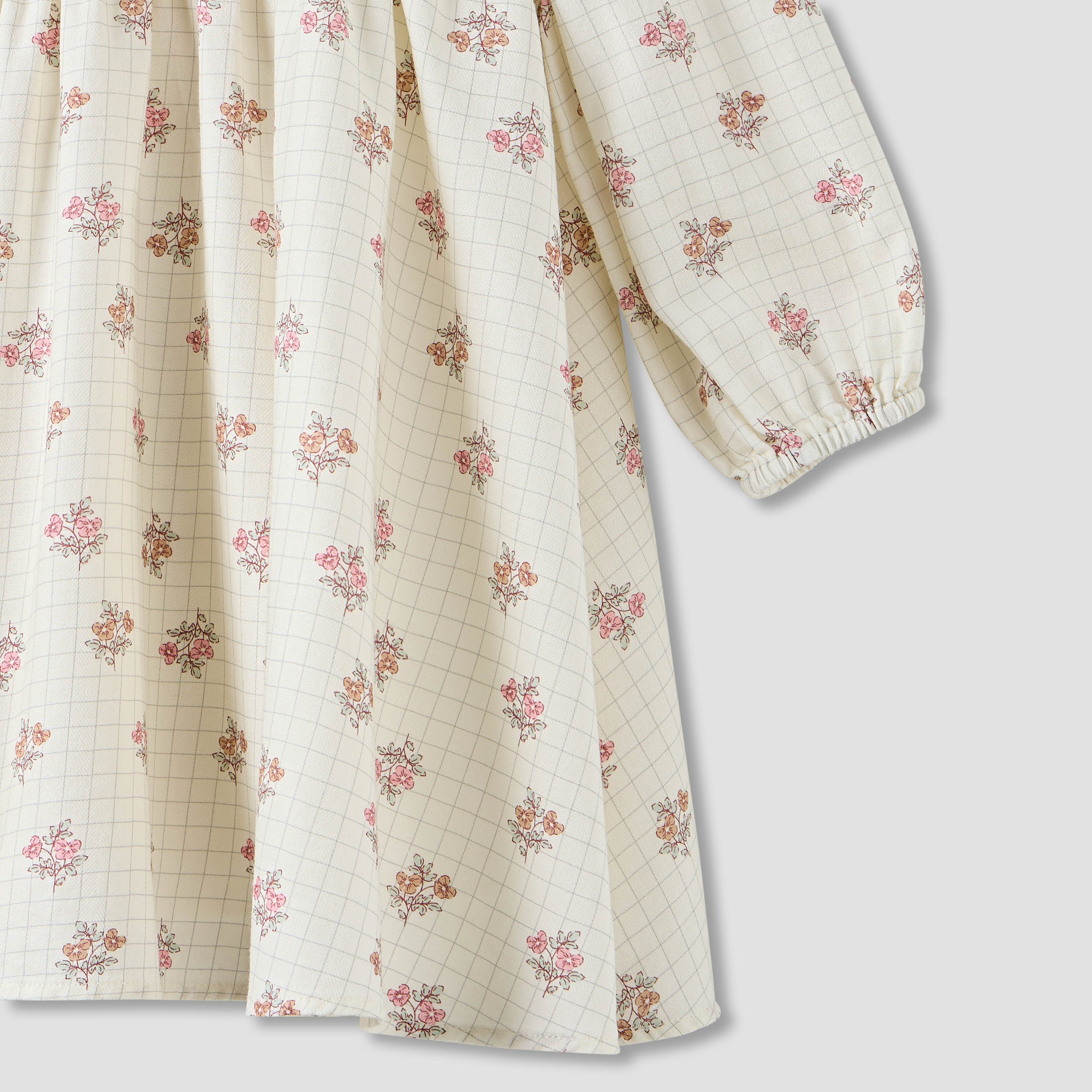 Giggles Floral Print Ruffle Dress and Tights Set