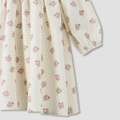 Giggles Floral Print Ruffle Dress and Tights Set