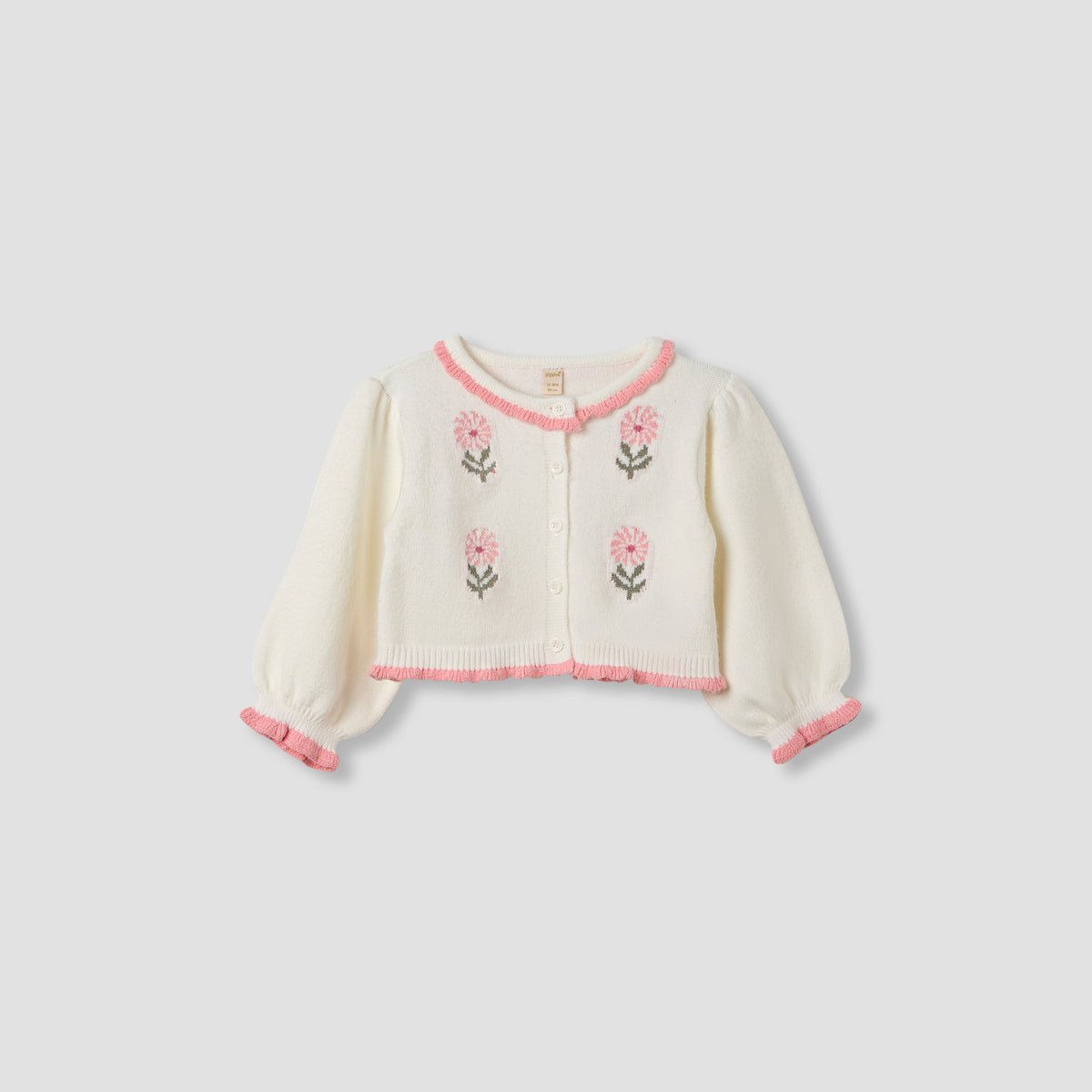 Giggles Floral Print Dress with Cardigan and Tights