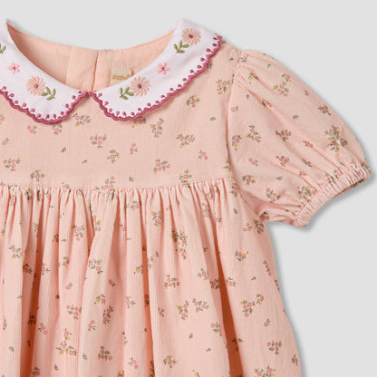 Giggles Floral Print Dress with Cardigan and Tights