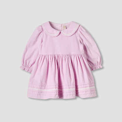 Giggles Peter Pan Collar Dress with Sleeveless Sweater and Tights