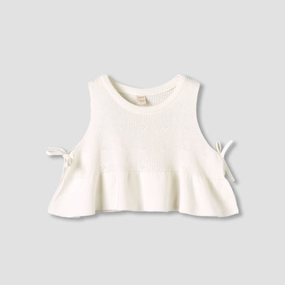 Giggles Peter Pan Collar Dress with Sleeveless Sweater and Tights