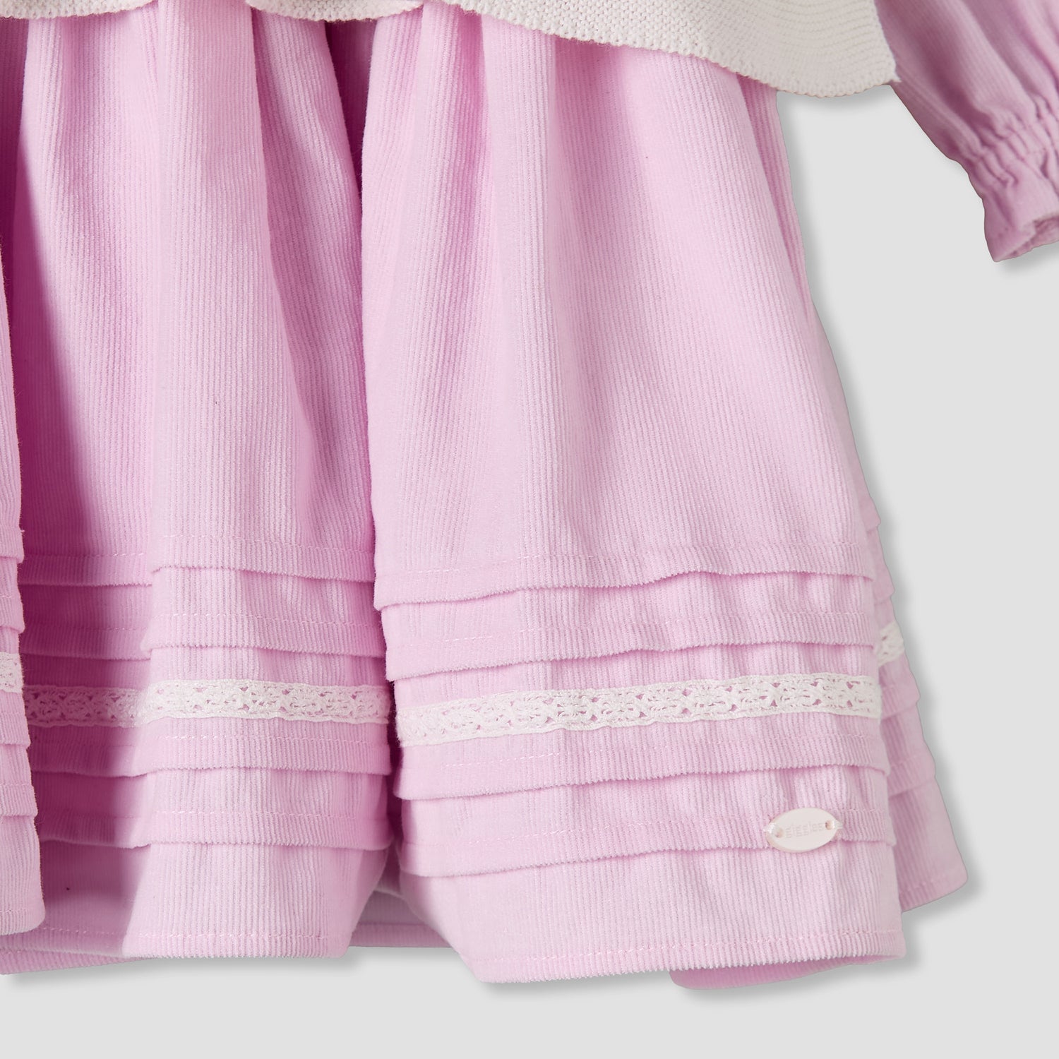 Giggles Peter Pan Collar Dress with Sleeveless Sweater and Tights