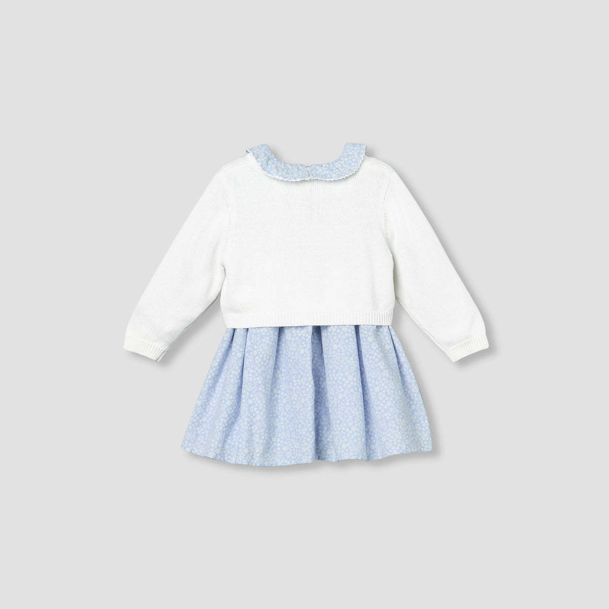 Giggles Round Neck Long Sleeves Dress with Cardigan and Tights