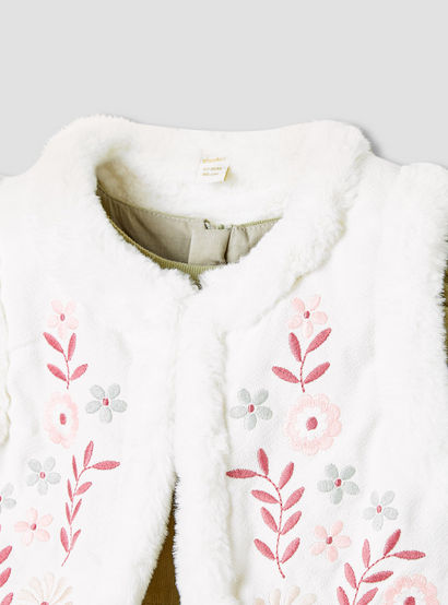 Giggles Embroidered Tiered Dress with Sweater and Stockings-baby-girls-clothing-winterwear-dresses-image-7