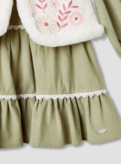 Giggles Embroidered Tiered Dress with Sweater and Stockings-baby-girls-clothing-winterwear-dresses-image-8
