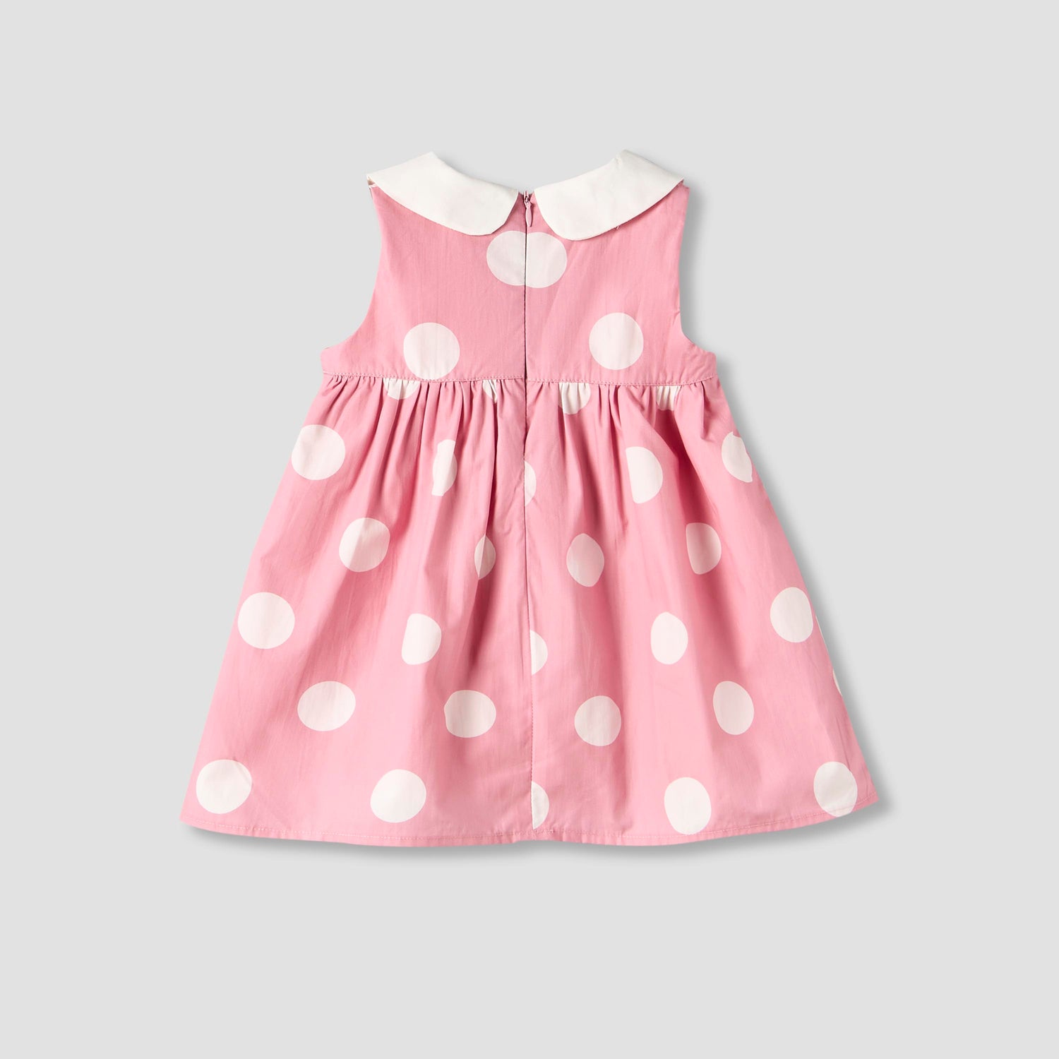 Giggles Peter Pan Collar Sleeveless A-line Dress with Polka Dot Print