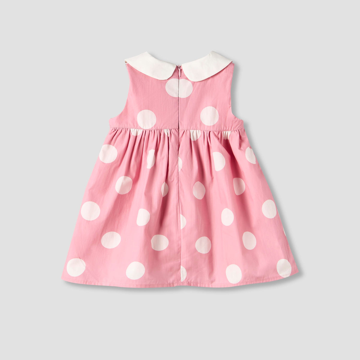 Giggles Peter Pan Collar Sleeveless A-line Dress with Polka Dot Print