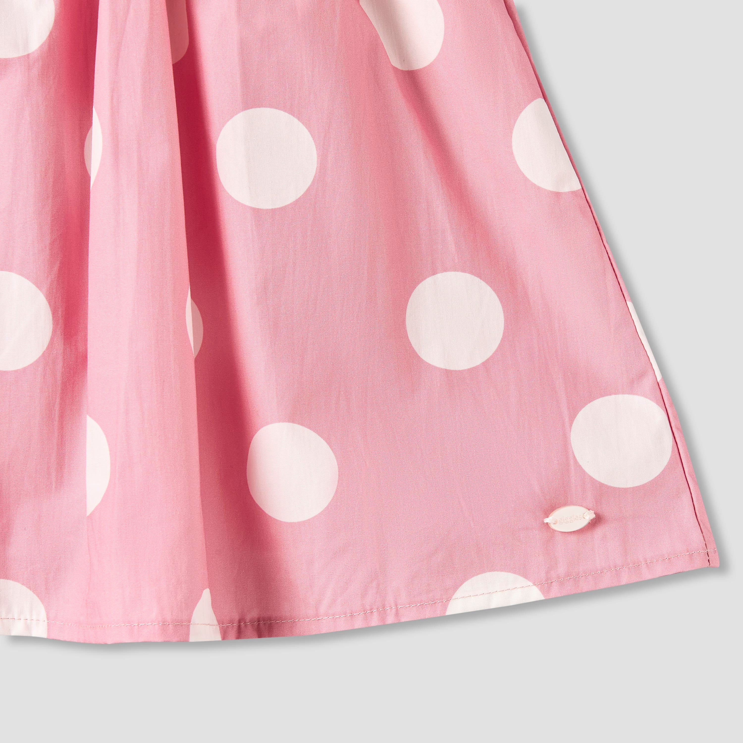 Giggles Peter Pan Collar Sleeveless A-line Dress with Polka Dot Print