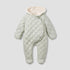 Giggles Quilted Closed Feet Coverall with Hood and Long Sleeves - Green / 12-18 mths