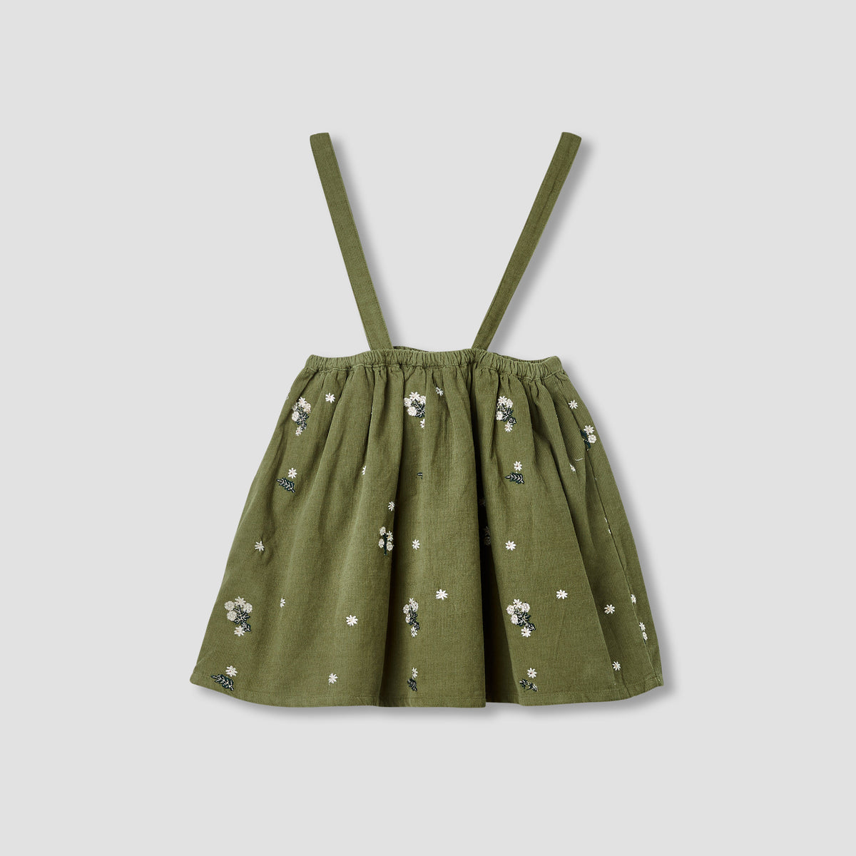 Giggles Floral Embroidered Pinafore and Top Set