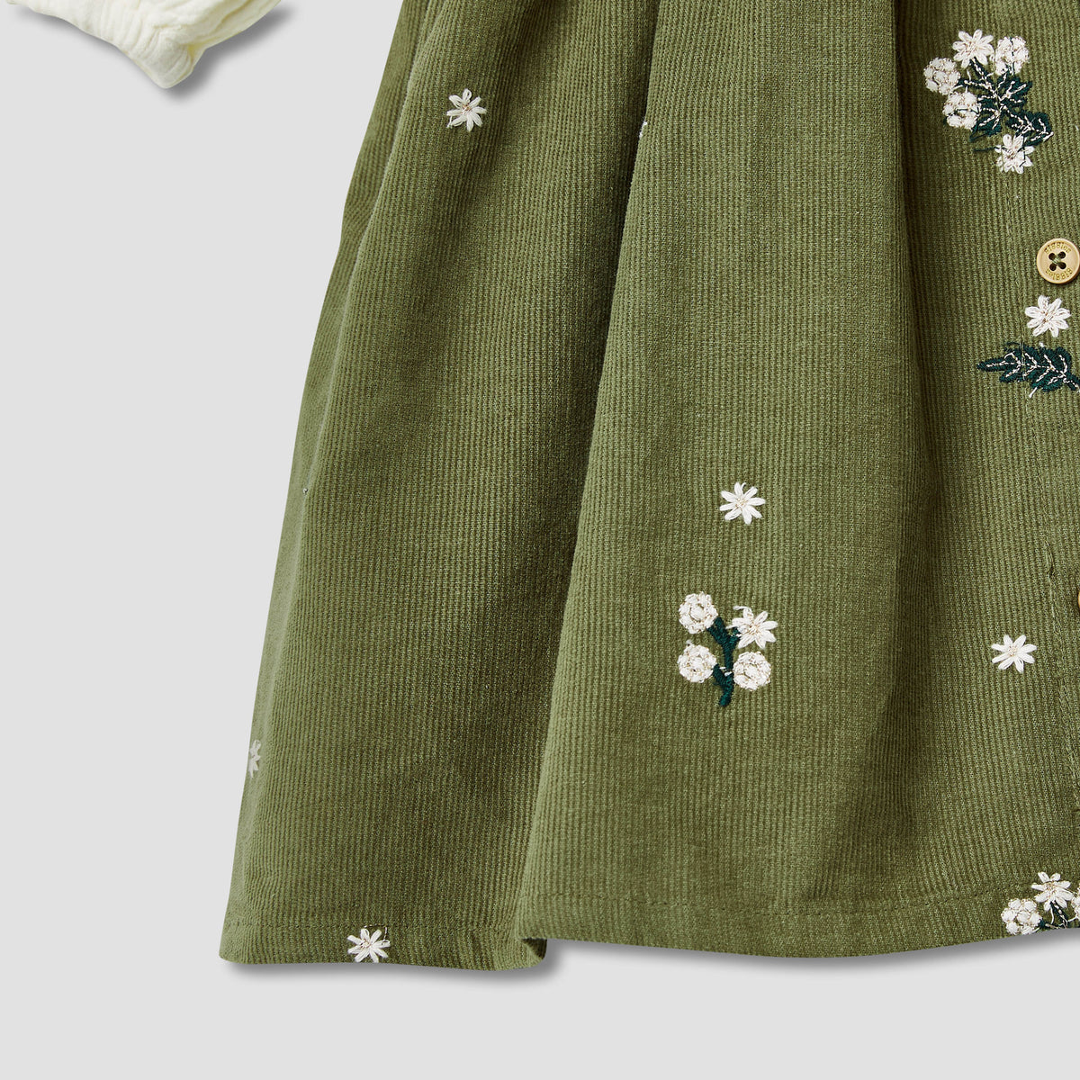 Giggles Floral Embroidered Pinafore and Top Set