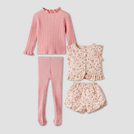 Giggles 4-Piece Floral Print Clothing Set-undefined-image-1