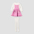 Giggles Collared Long Sleeves Top and Pinafore Dress with Tights