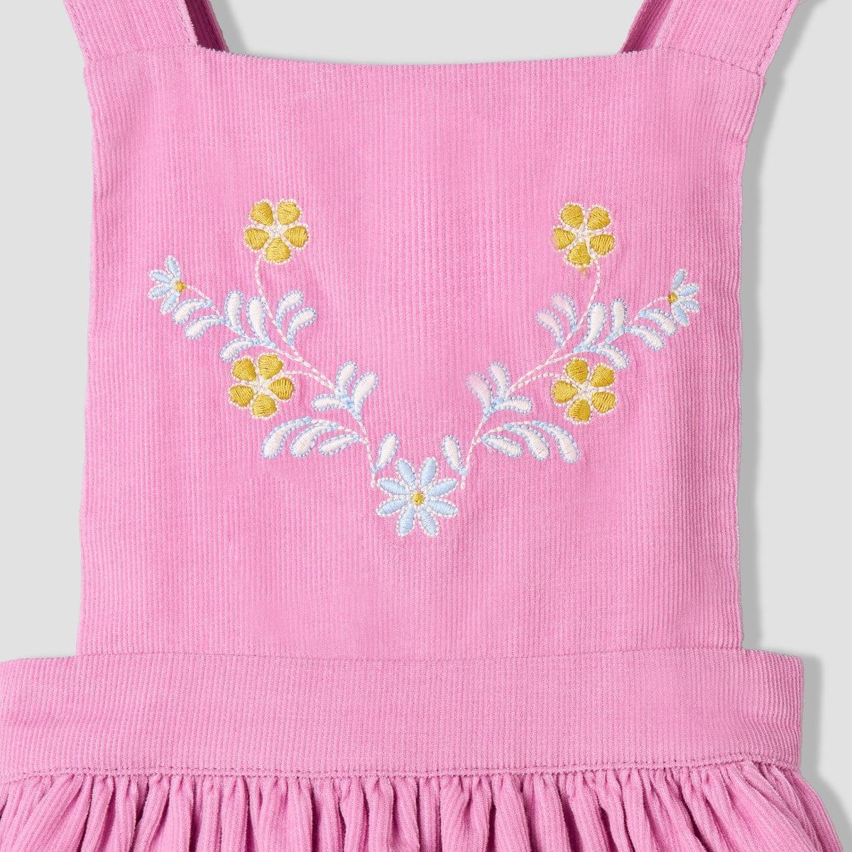 Giggles Collared Long Sleeves Top and Pinafore Dress with Tights
