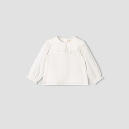 Giggles Collared Long Sleeves Top and Pinafore Dress with Tights
