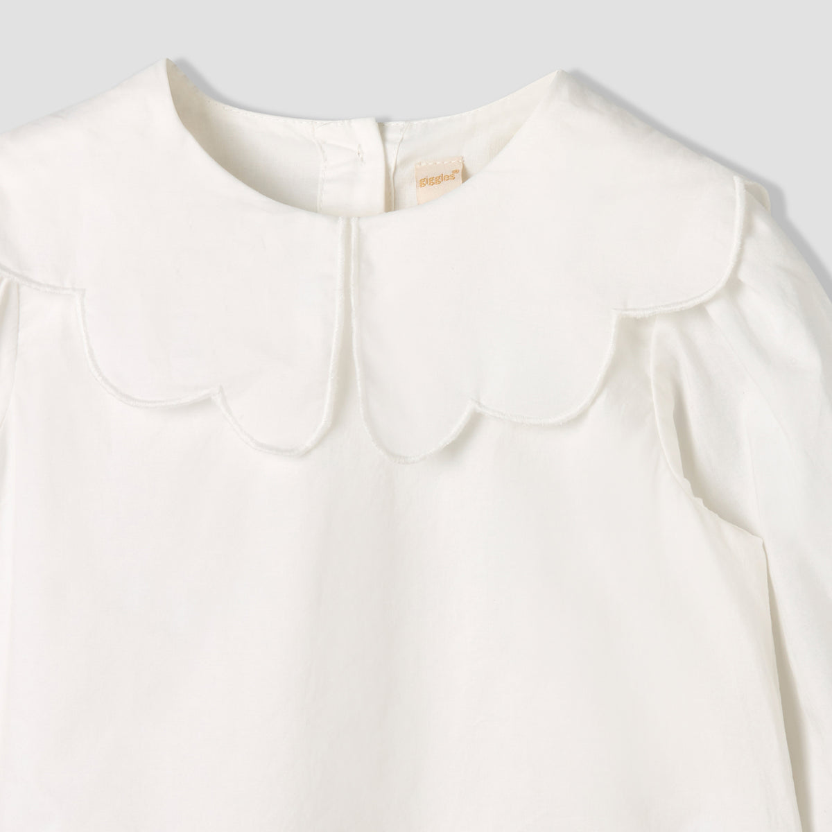 Giggles Collared Long Sleeves Top and Pinafore Dress with Tights
