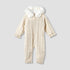 Giggles Textured Hooded Sleepsuit with Long Sleeves - Cream / 12-18 mths
