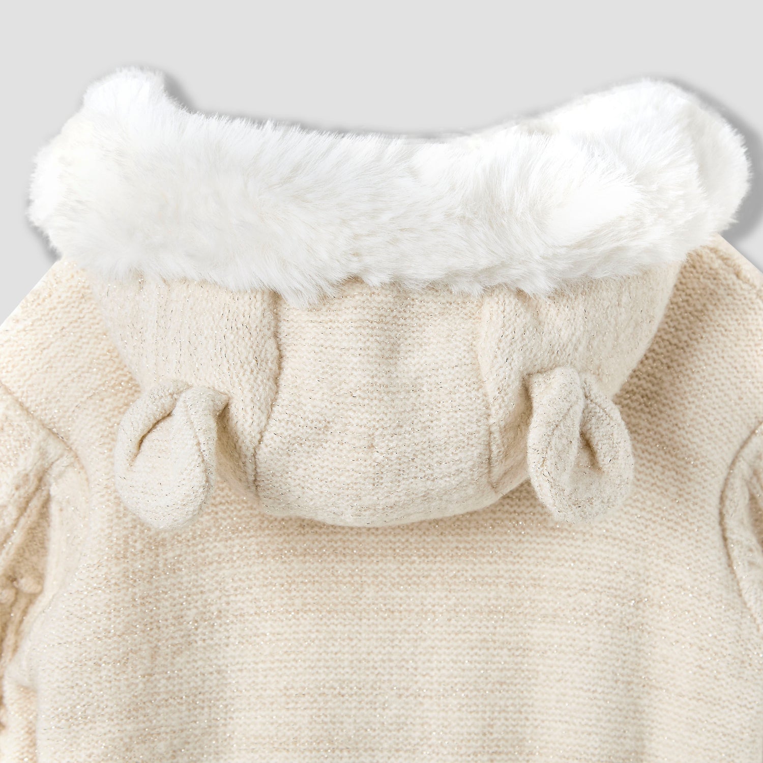 Giggles Textured Hooded Sleepsuit with Long Sleeves