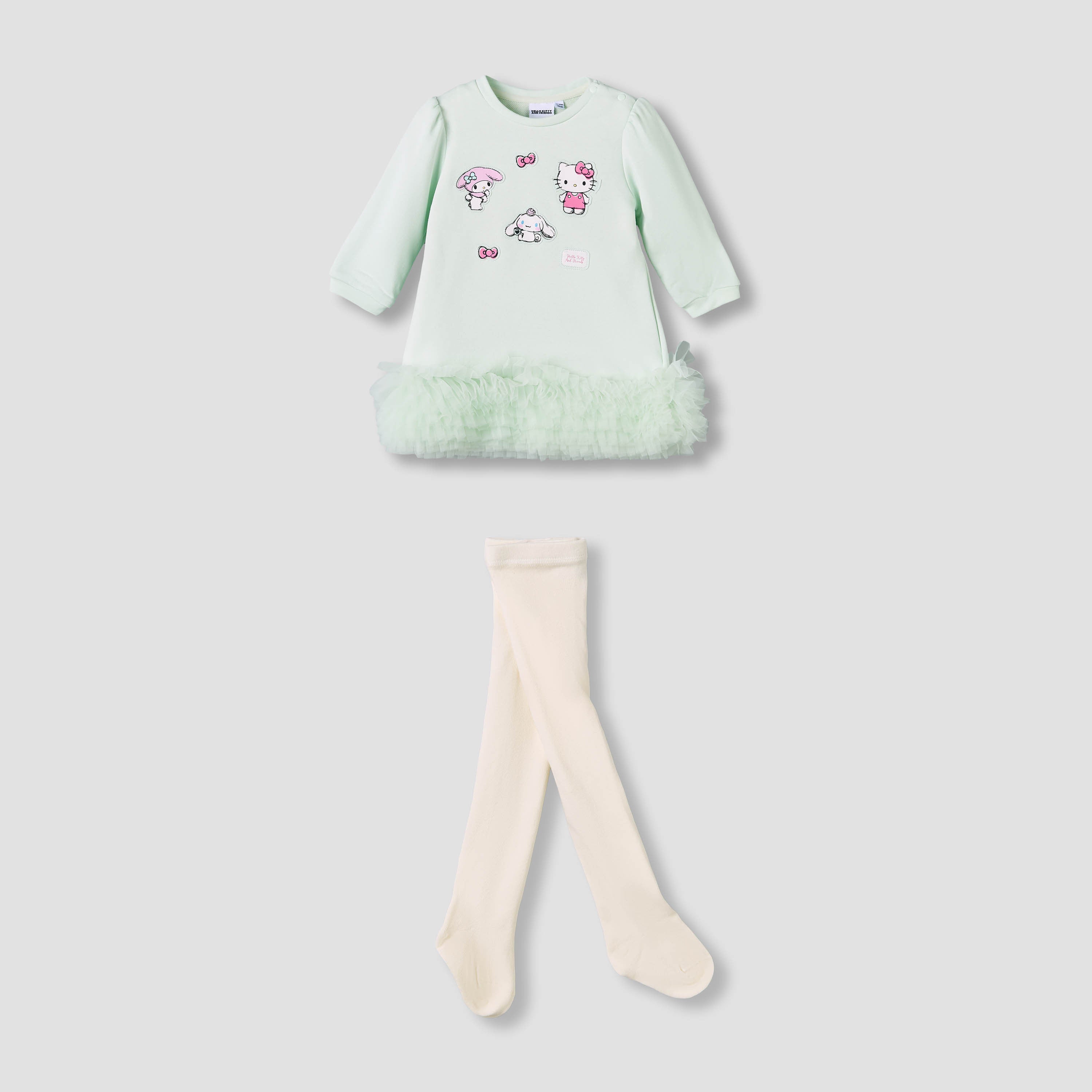 Sanrio Round Neck Long Sleeves Dress with Tights