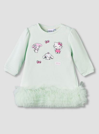 Sanrio Round Neck Long Sleeves Dress with Tights-baby-girls-clothing-setsandcoords-image-3