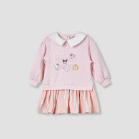Sanrio Collared Long Sleeves Knee Length Dress with Hello Kitty Print-undefined-image-1
