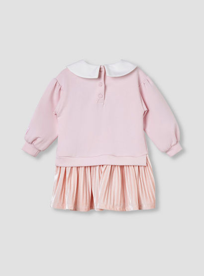 Sanrio Collared Long Sleeves Knee Length Dress with Hello Kitty Print-baby-girls-clothing-dressesandjumpsuits-image-2