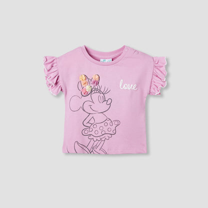 Disney Minnie Mouse Print T-shirt with Ruffles - Set of 2