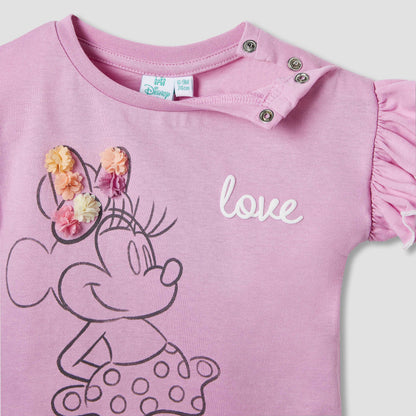 Disney Minnie Mouse Print T-shirt with Ruffles - Set of 2