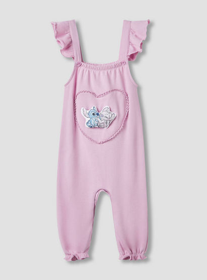 Disney Heart Print T-shirt and Dungarees Set-baby-girls-clothing-setsandcoords-image-2