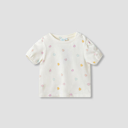 Disney Heart Print T-shirt and Dungarees Set