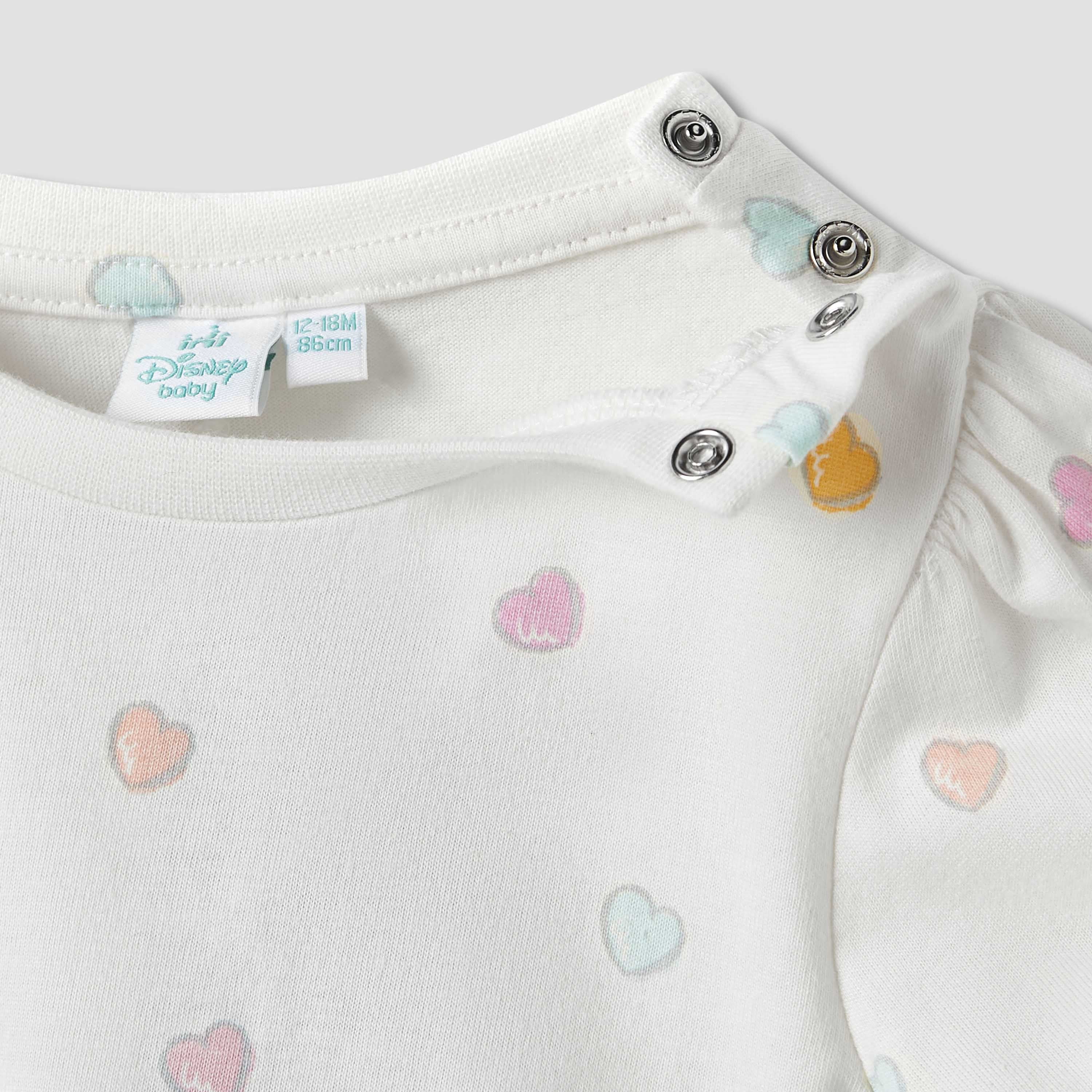 Disney Heart Print T-shirt and Dungarees Set