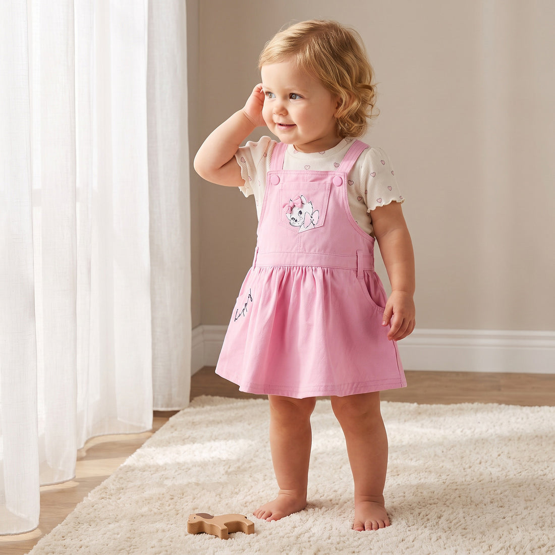 Disney Marie Cat Pinafore Dress and Printed Top Set