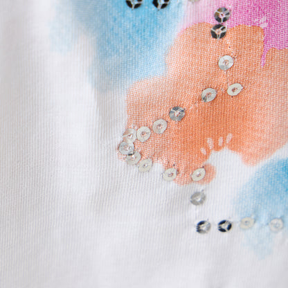 Juniors Sequinned T-shirt with Short Sleeves
