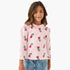 Juniors Floral Print Collared T-shirt with Long Sleeves - Pink / 1-2 yrs