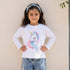 Juniors Girls Crew Neck T-shirt with Butterfly Print - Cotton - Long Sleeves - Yellow / 1-2 yrs