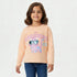 Juniors Crew Neck Long Sleeves T-shirt with Cat Print - Orange / 1-2 yrs