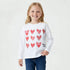 Juniors Crew Neck Long Sleeves T-shirt with Heart Print - White / 1-2 yrs