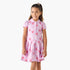 Juniors Printed Polo Dress with Short Sleeves - White / 1-2 yrs