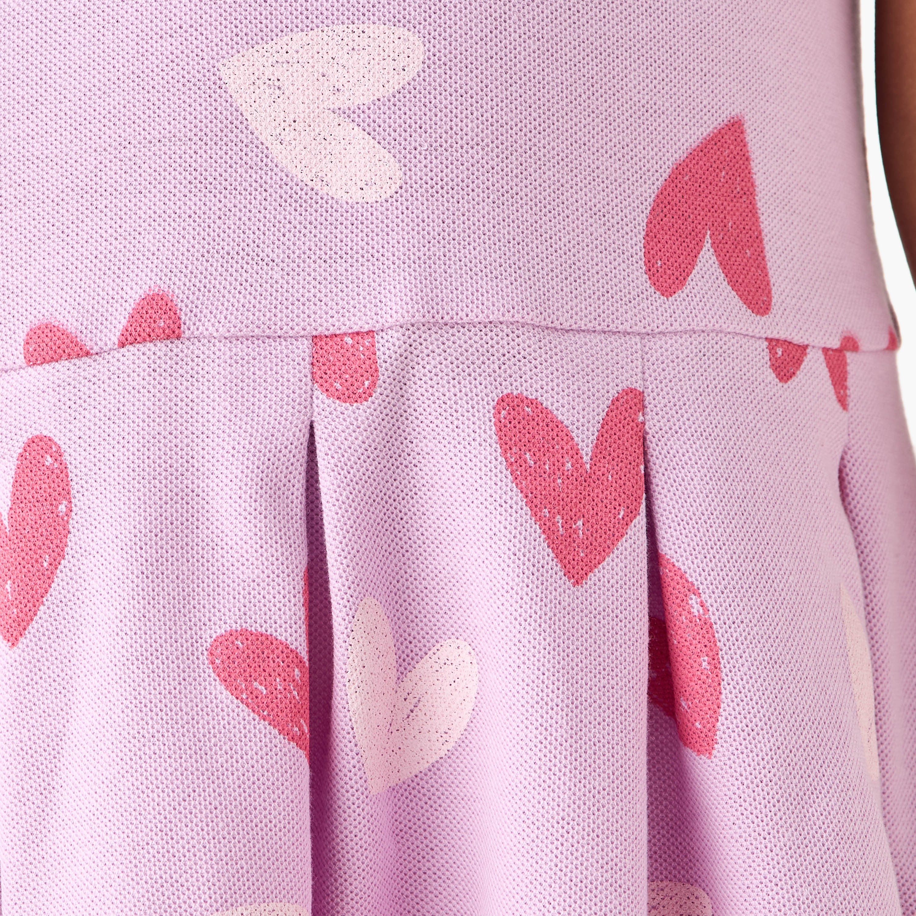 Juniors Printed Polo Dress with Short Sleeves