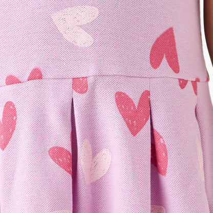 Juniors Printed Polo Dress with Short Sleeves
