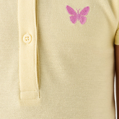 Juniors Embroidered Polo Dress with Short Sleeves