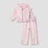 Juniors Girls Sweatshirt and Track Pants Set with Ruffle - Polyester Blend - Long Sleeves - Hood - Pink / 1-2 yrs