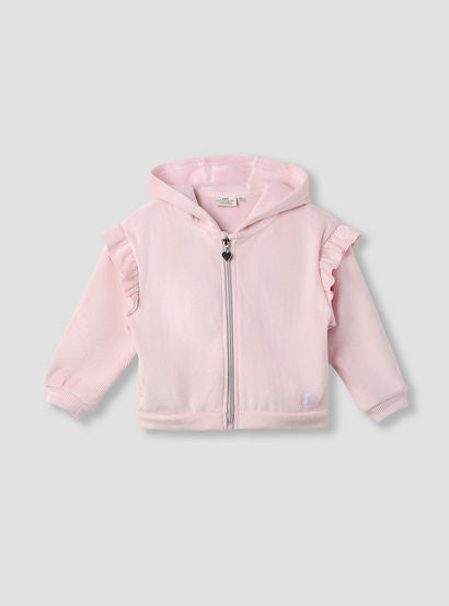 Juniors Girls Sweatshirt and Track Pants Set with Ruffle - Polyester Blend - Long Sleeves - Hood-baby-girls-clothing-setsandcoords-image-2