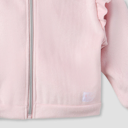 Juniors Girls Sweatshirt and Track Pants Set with Ruffle - Polyester Blend - Long Sleeves - Hood