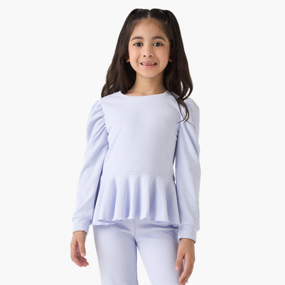 Juniors Ribbed Peplum Top and Pants Set