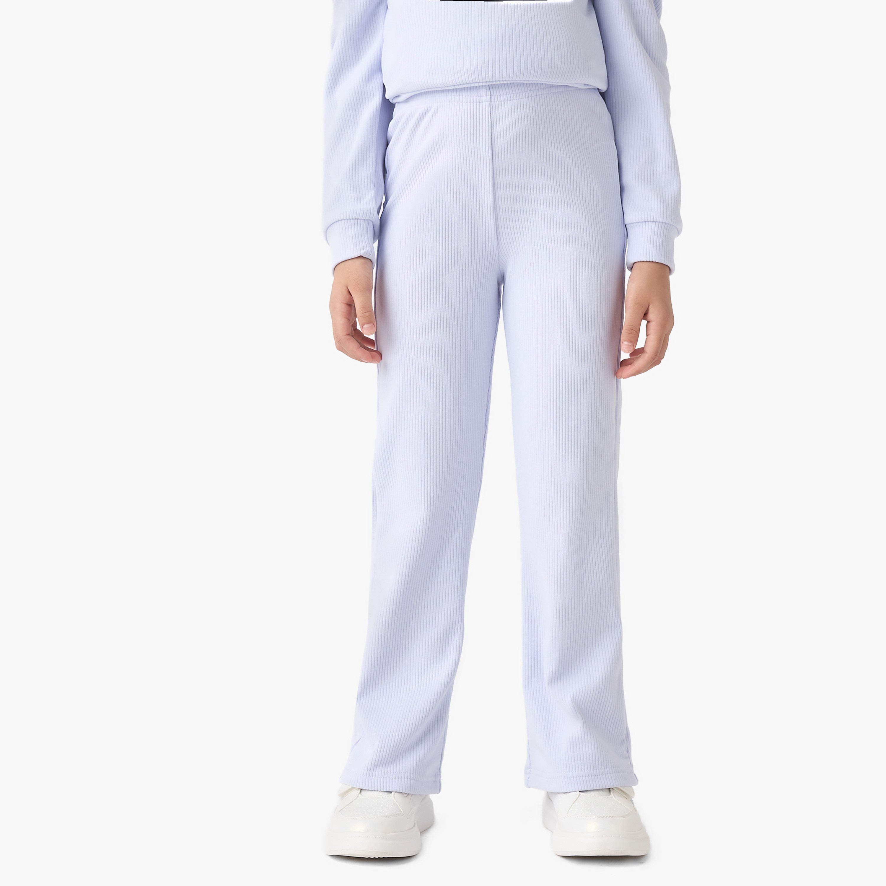 Juniors Ribbed Peplum Top and Pants Set