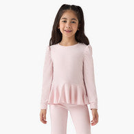 Juniors Ribbed Peplum Top and Pants Set-undefined-image-1